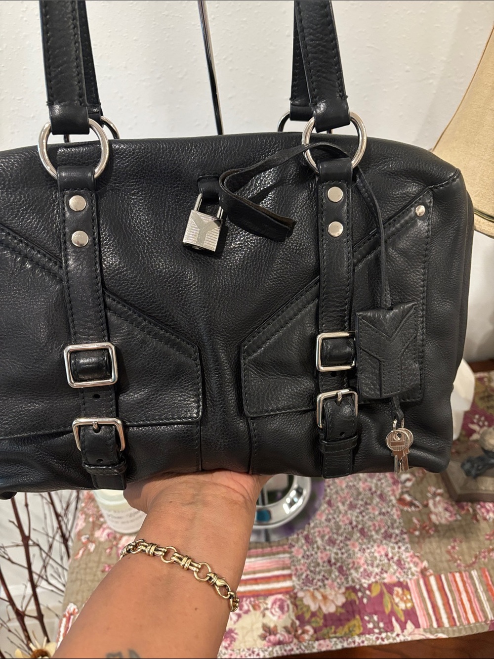 Yves Saint Laurent EUC Sac Lover black Leather Shoulder vintage Handbag ✨ - Picture 17 of 17